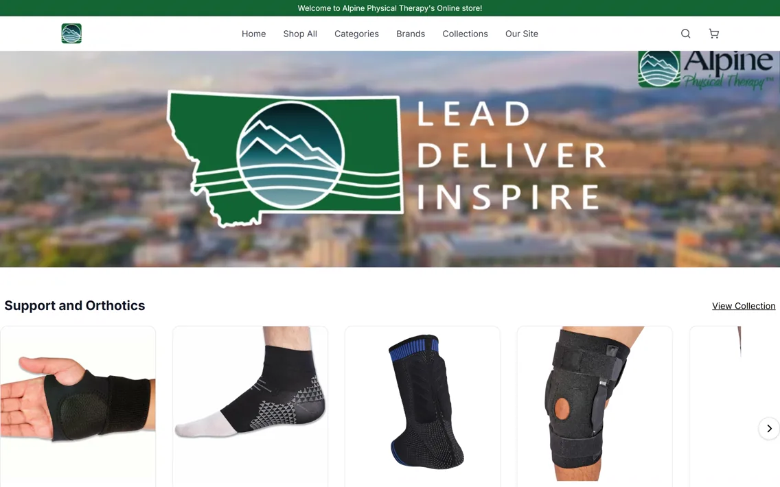 Alpine Physical Therapy — storefront on its own shopdot.co URL